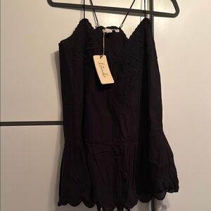 Anthropologie Black Camisole Bustier Peplum Top